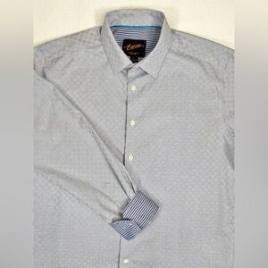 EGARA Men's Slim Fit‎ Stretch Flip Cuff Patterned Long Sleeve Sport Shirt Size L